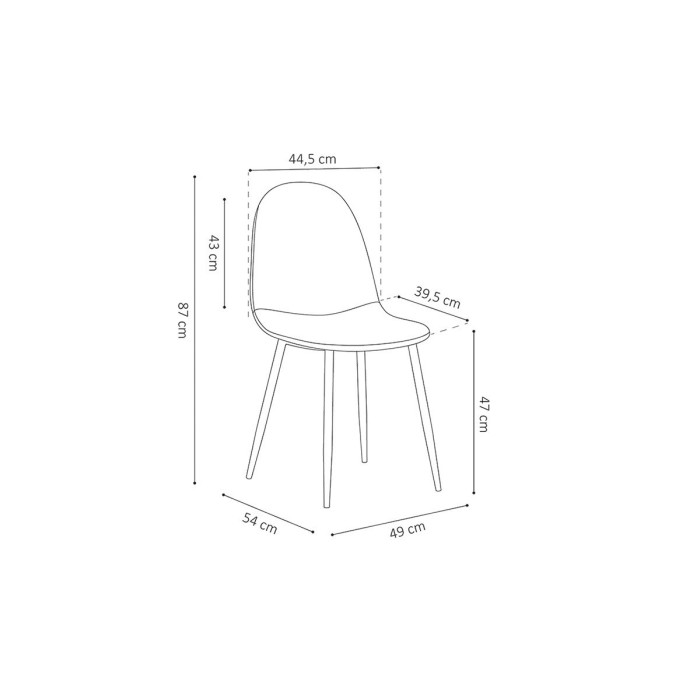 Chaise 'Boï' Velours Noir