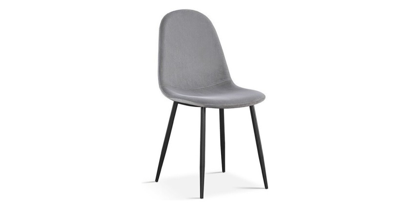 Chaise 'Boï' Velours Gris