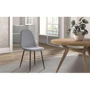 Chaise 'Boï' Velours Gris