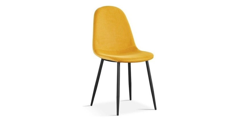 Chaise 'Boï' Velours Jaune
