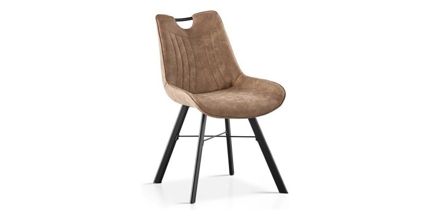 Chaise 'Paola' PU Micro fibre Brun Foncé, dimensions: H87 x L54 x P63 cm