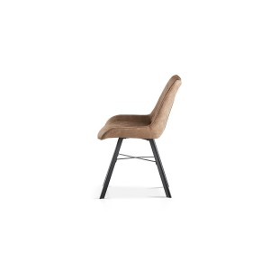 Chaise 'Paola' PU Micro fibre Brun Foncé, dimensions: H87 x L54 x P63 cm