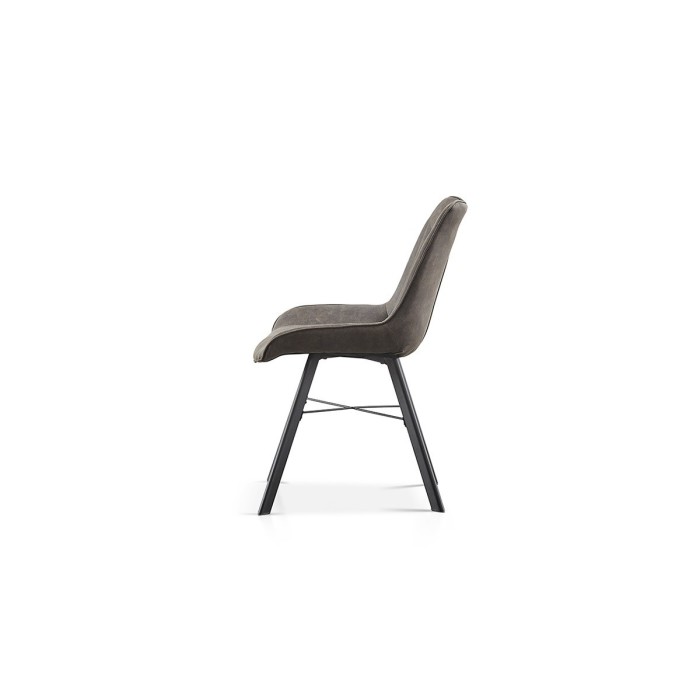 Chaise 'Paola' PU Micro fibre Gris Foncé, dimensions: H87 x L54 x P63 cm