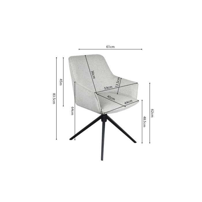 Chaise 'IRIS' Pivotant Tissu Sable