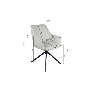 Chaise 'IRIS' Pivotant Tissu Sable
