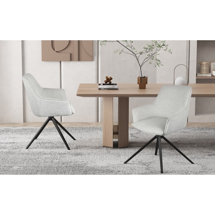 Chaise 'IRIS' Pivotant Tissu Sable