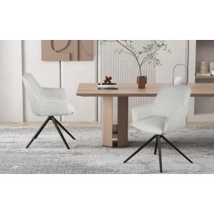 Chaise 'IRIS' Pivotant Tissu Sable