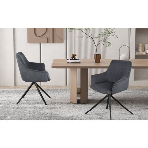 Chaise 'IRIS' Pivotant Tissu Gris foncé
