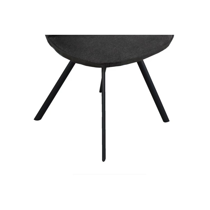 Chaise 'DAISY' Tissu Gris - Dos PU Gris