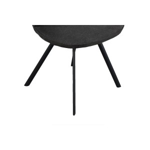 Chaise 'DAISY' Tissu Gris - Dos PU Gris