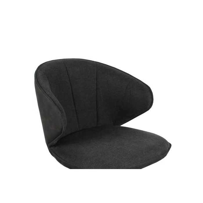 Chaise 'DAISY' Tissu Gris - Dos PU Gris