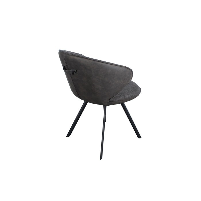 Chaise 'DAISY' Tissu Gris - Dos PU Gris