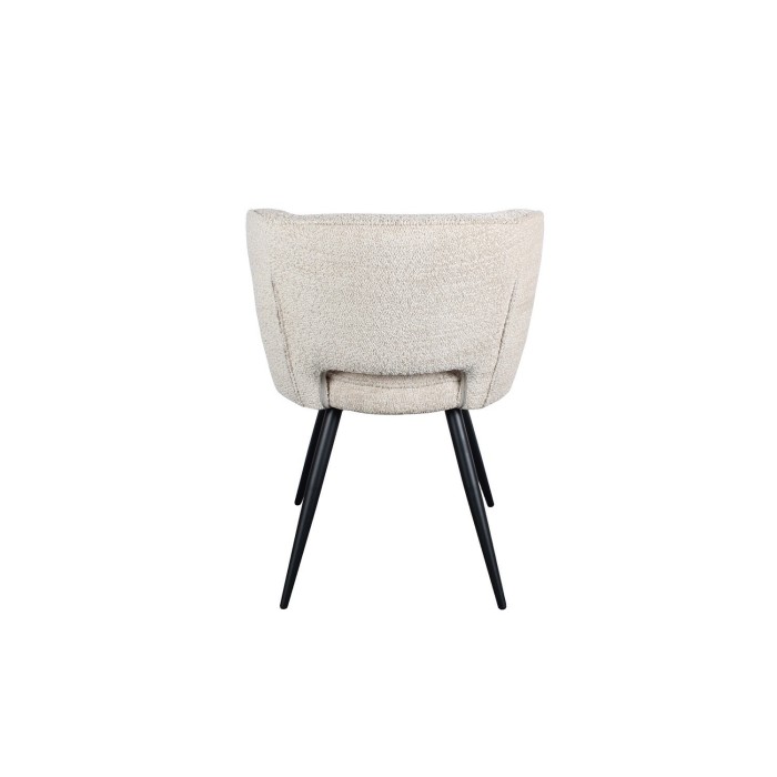 Chaise 'LORI' Bouclé Ecru, dimension H79.5 x L58 x P61, idéal pour votre cuisine ou salle à manger