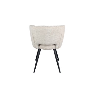 Chaise 'LORI' Bouclé Ecru, dimension H79.5 x L58 x P61, idéal pour votre cuisine ou salle à manger