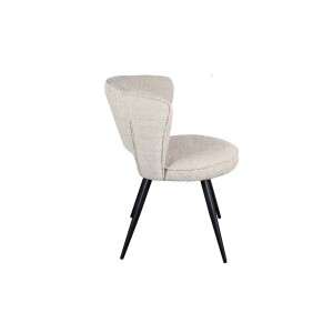 Chaise 'LORI' Bouclé Ecru, dimension H79.5 x L58 x P61, idéal pour votre cuisine ou salle à manger