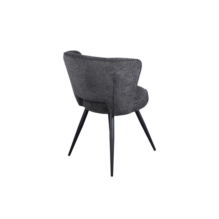 Chaise 'LORI' Bouclé Gris foncé, dimension H79.5 x L58 x P61, idéal pour votre cuisine ou salle à manger