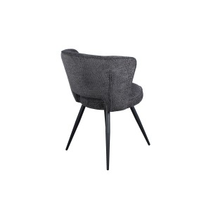 Chaise 'LORI' Bouclé Gris foncé, dimension H79.5 x L58 x P61, idéal pour votre cuisine ou salle à manger