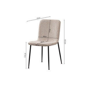 Chaise 'ALICE' Bouclé Beige, dimension H81.5 x L42 x P57, idéal pour votre cuisine ou salle à manger