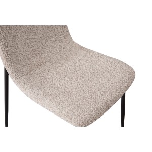 Chaise 'ALICE' Bouclé Beige, dimension H81.5 x L42 x P57, idéal pour votre cuisine ou salle à manger