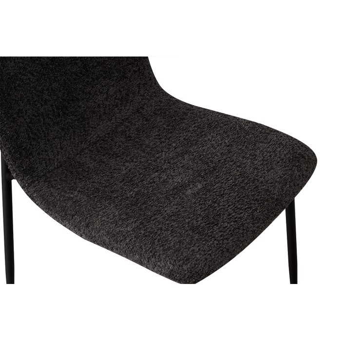 Chaise 'ALICE' Bouclé Gris, dimension H81.5 x L42 x P57, idéal pour votre cuisine ou salle à manger