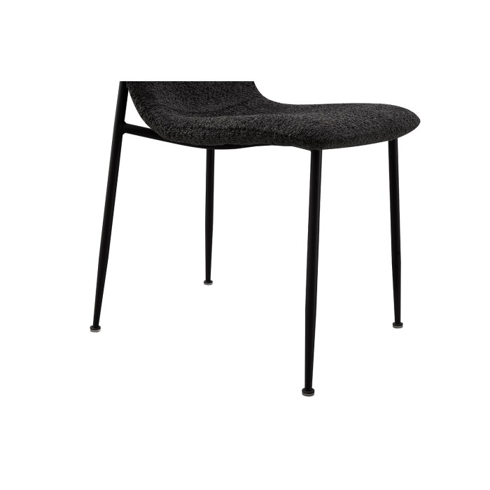 Chaise 'ALICE' Bouclé Gris, dimension H81.5 x L42 x P57, idéal pour votre cuisine ou salle à manger