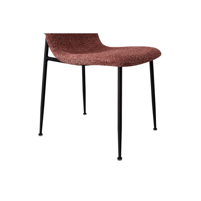 Chaise 'ALICE' Bouclé Rose, dimension H81.5 x L42 x P57, idéal pour votre cuisine ou salle à manger