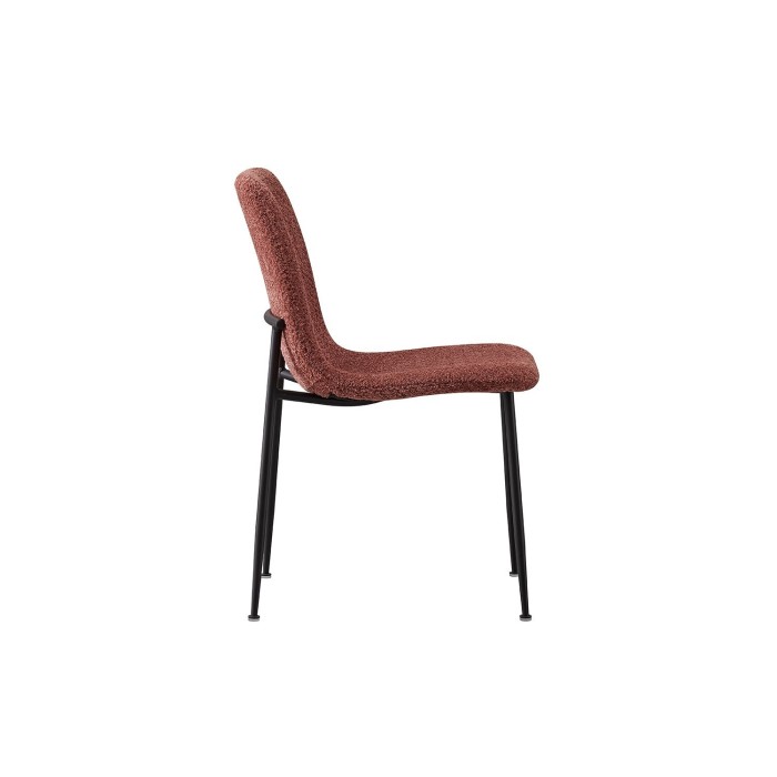 Chaise 'ALICE' Bouclé Rose, dimension H81.5 x L42 x P57, idéal pour votre cuisine ou salle à manger
