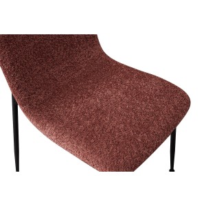 Chaise 'ALICE' Bouclé Rose, dimension H81.5 x L42 x P57, idéal pour votre cuisine ou salle à manger