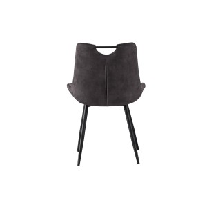 Chaise 'NINO' Velours Gris, dimension H84 x L56 x P62.5, idéal pour votre cuisine ou salle à manger