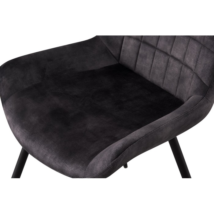 Chaise 'NINO' Velours Gris, dimension H84 x L56 x P62.5, idéal pour votre cuisine ou salle à manger