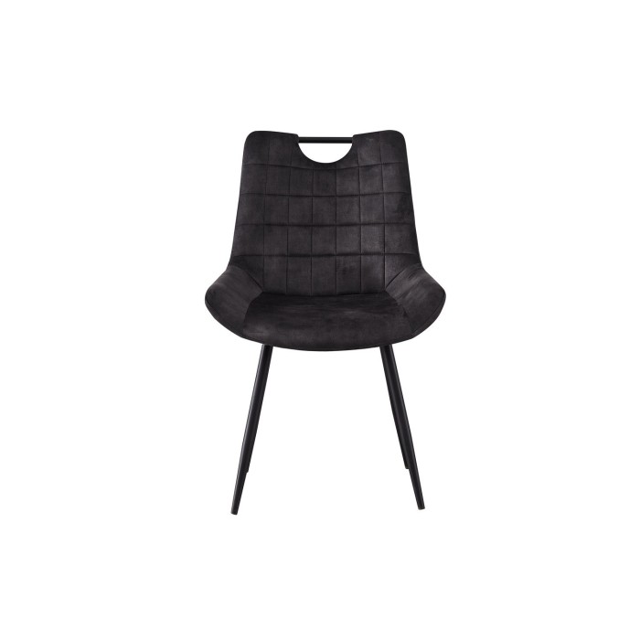 Chaise 'NINO' Velours Gris, dimension H84 x L56 x P62.5, idéal pour votre cuisine ou salle à manger