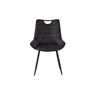 Chaise 'NINO' Velours Gris, dimension H84 x L56 x P62.5, idéal pour votre cuisine ou salle à manger