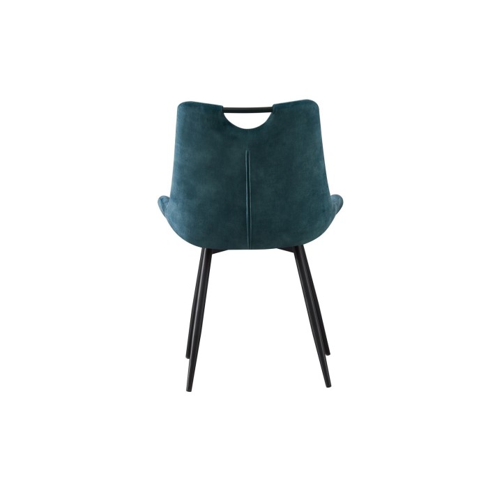 Chaise 'NINO' Velours Petrol, dimension H84 x L56 x P62.5, idéal pour votre cuisine ou salle à manger