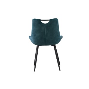 Chaise 'NINO' Velours Petrol, dimension H84 x L56 x P62.5, idéal pour votre cuisine ou salle à manger