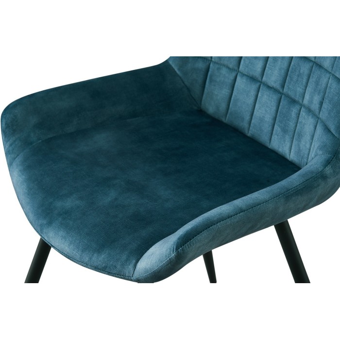 Chaise 'NINO' Velours Petrol, dimension H84 x L56 x P62.5, idéal pour votre cuisine ou salle à manger