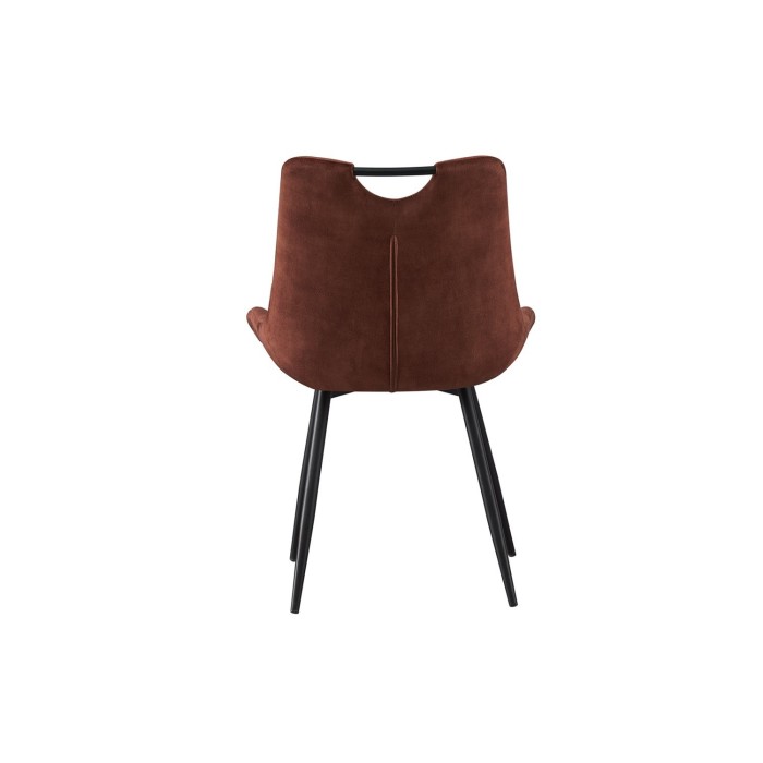 Chaise 'NINO' Velours Rouille, dimension H84 x L56 x P62.5, idéal pour votre cuisine ou salle à manger