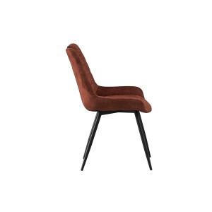Chaise 'NINO' Velours Rouille, dimension H84 x L56 x P62.5, idéal pour votre cuisine ou salle à manger