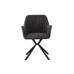 Chaise 'LUCIA' Bouclé Gris Dos PU Gris clair, dimension H82.5 x L62 x P63, idéal pour votre cuisine ou salle à manger