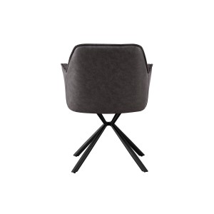 Chaise 'LUCIA' Bouclé Gris Dos PU Gris clair, dimension H82.5 x L62 x P63, idéal pour votre cuisine ou salle à manger