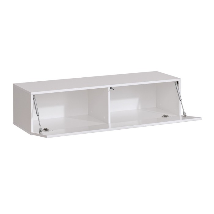 Meuble TV suspendu 120cm coloris blanc collection SWITCH. Finitions brillantes.