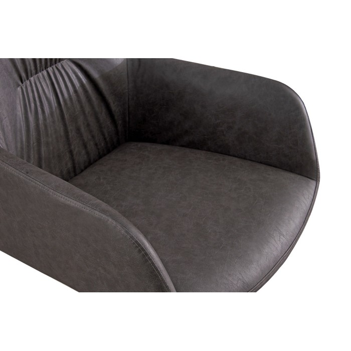 Chaise 'LYRO' PU Gris clair, dimension H86 x L55.5 x P64.5, idéal pour votre cuisine ou salle à manger