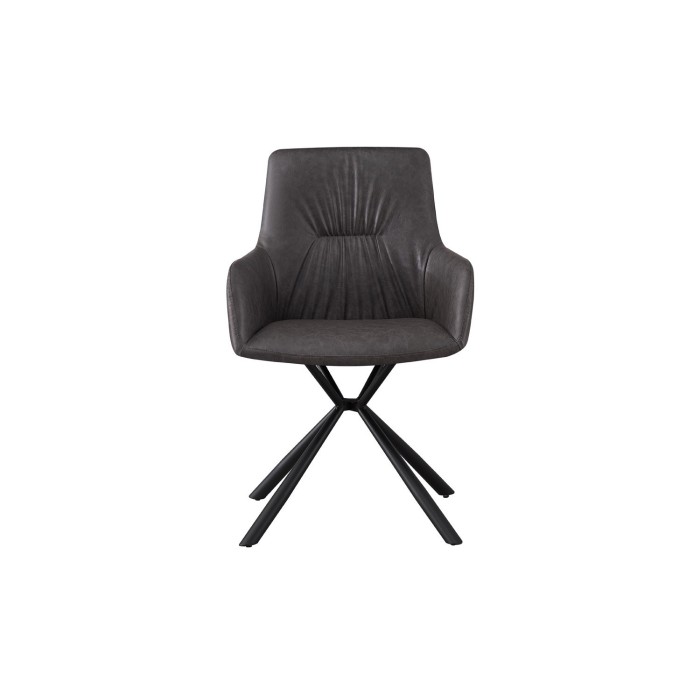 Chaise 'LYRO' PU Gris clair, dimension H86 x L55.5 x P64.5, idéal pour votre cuisine ou salle à manger