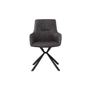 Chaise 'LYRO' PU Gris clair, dimension H86 x L55.5 x P64.5, idéal pour votre cuisine ou salle à manger