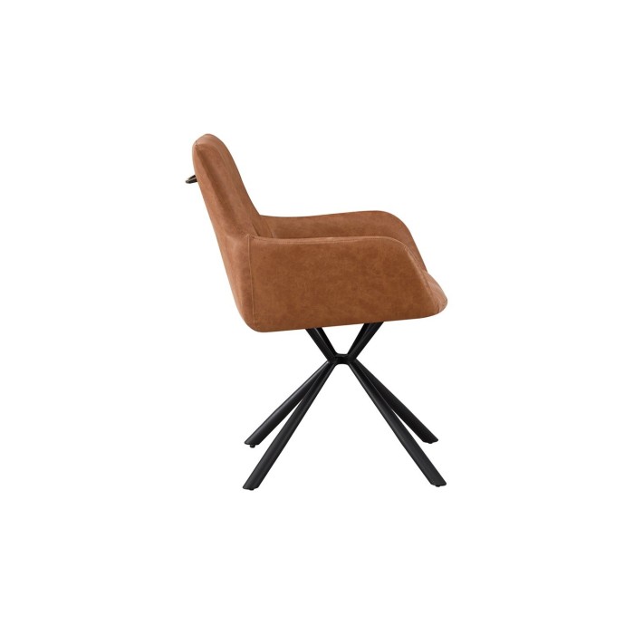 Chaise 'LYRO' PU Cognac, dimension H86 x L55.5 x P64.5, idéal pour votre cuisine ou salle à manger