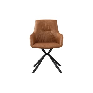 Chaise 'LYRO' PU Cognac, dimension H86 x L55.5 x P64.5, idéal pour votre cuisine ou salle à manger