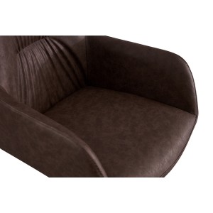 Chaise 'LYRO' PU Brun, dimension H86 x L55.5 x P64.5, idéal pour votre cuisine ou salle à manger