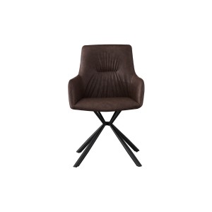 Chaise 'LYRO' PU Brun, dimension H86 x L55.5 x P64.5, idéal pour votre cuisine ou salle à manger