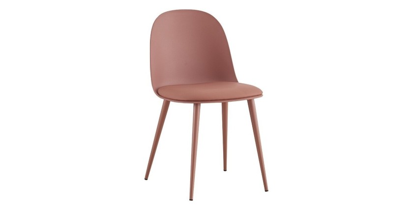 Chaise 'JASMON' coussin PU Terracotta, dimension H81 x L51 x P44, idéal pour votre cuisine ou salle à manger