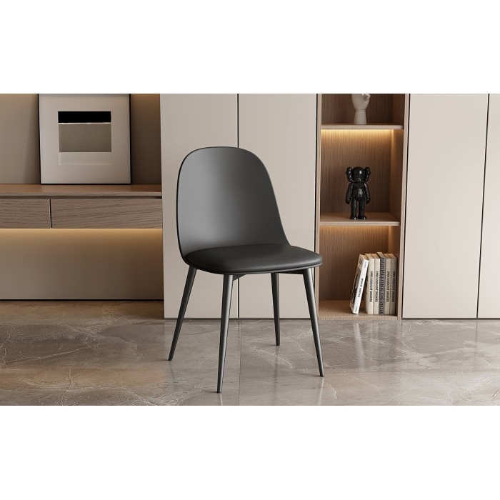Chaise 'JASMON' coussin PU Noir, dimension H81 x L51 x P44, idéal pour votre cuisine ou salle à manger