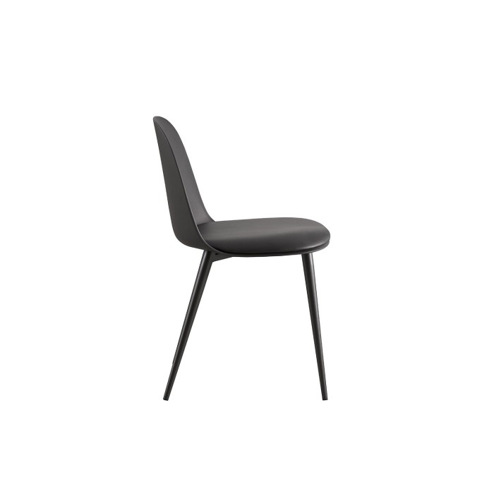 Chaise 'JASMON' coussin PU Noir, dimension H81 x L51 x P44, idéal pour votre cuisine ou salle à manger